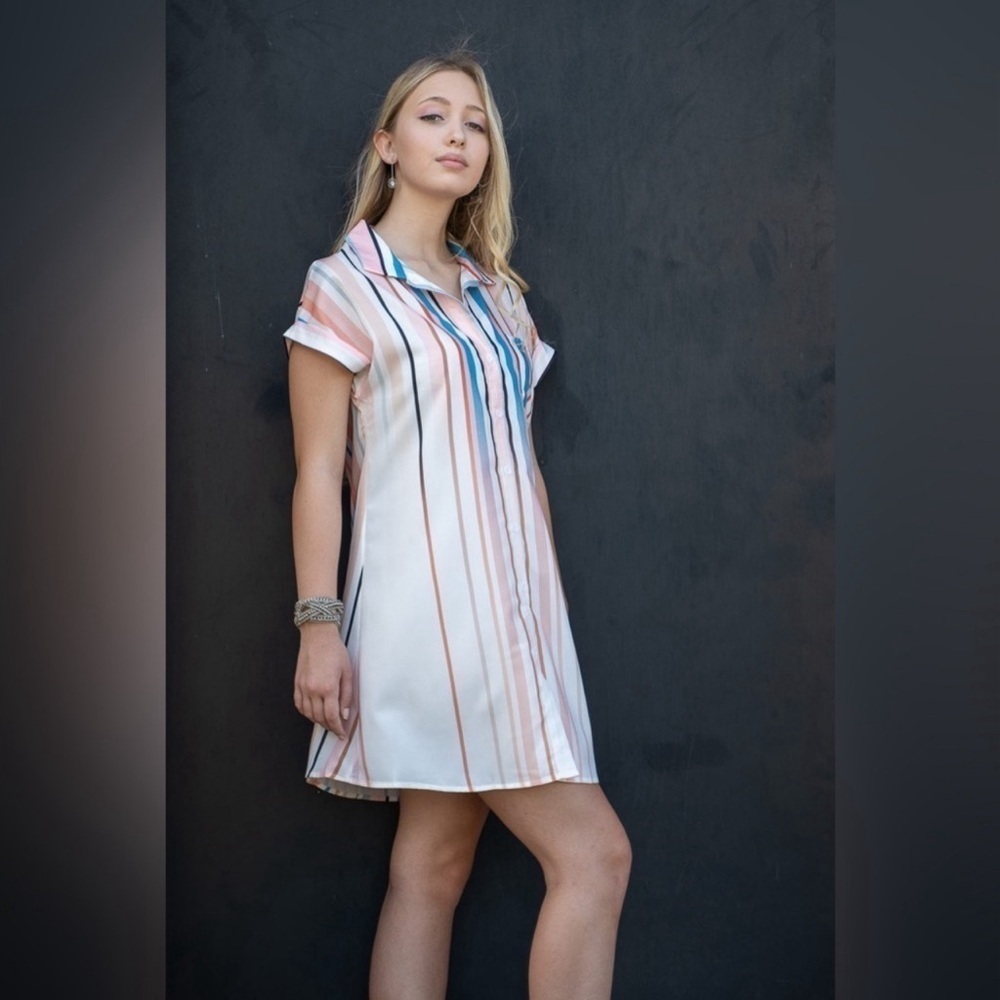 Dripping Paint Button Down Dress - Picture 2 of 6